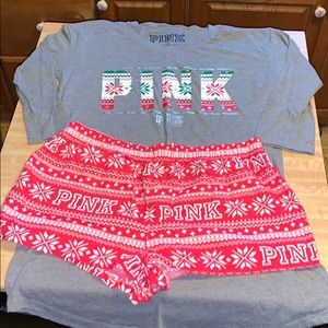 VS PINK Christmas Sleep Set